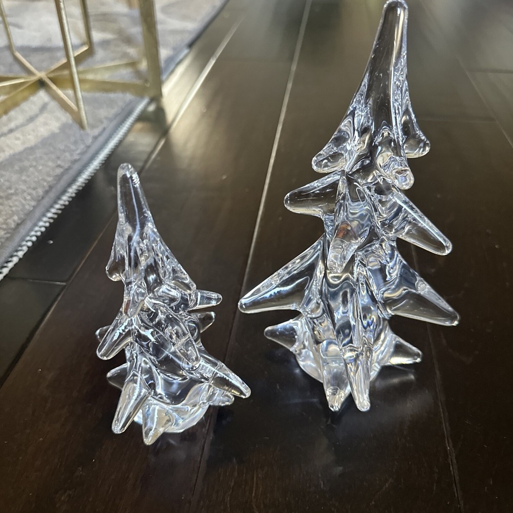 VTG Sigma The tasteseter 24 Lead Crystal 6" AND 8" Christmas Trees Japan - Picture 5 of 5